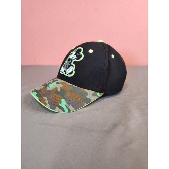 Disney Other - Disney Mickey Mouse Baseball Hat Youth Kids Neon Camo